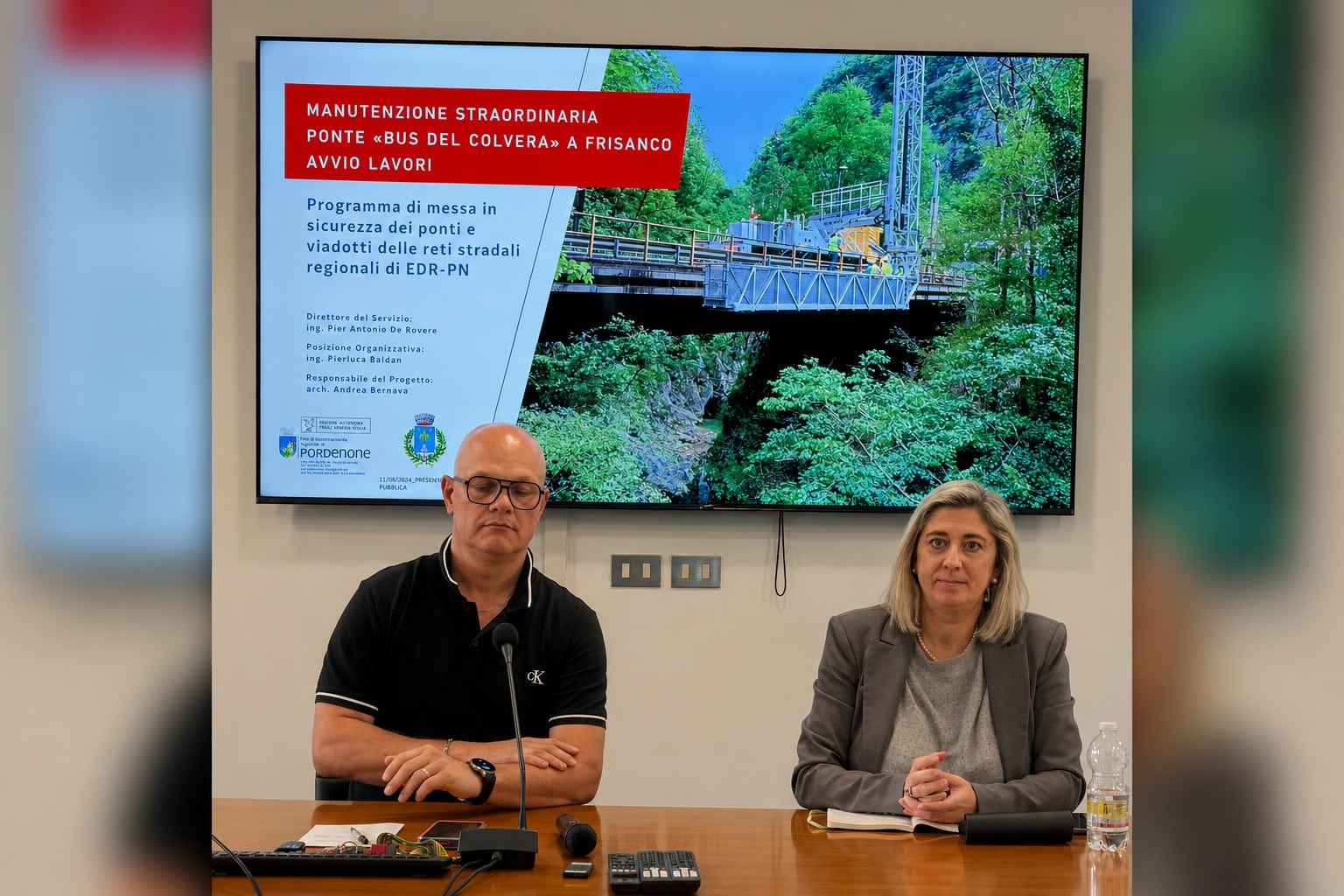 La presentazione del progetto del nuovo ponte sul Colvera