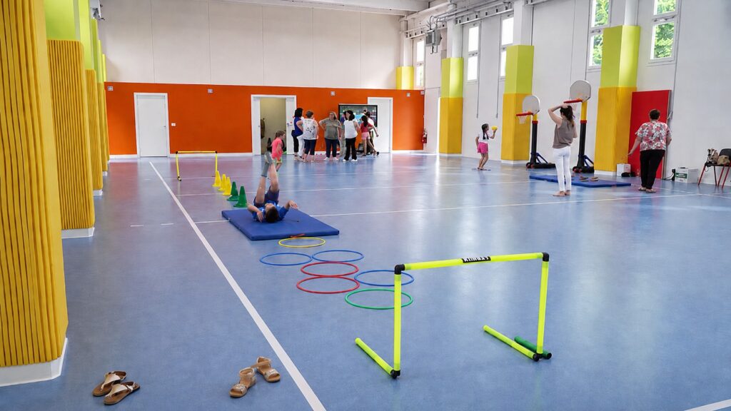 L'interno della palestra riqualificata