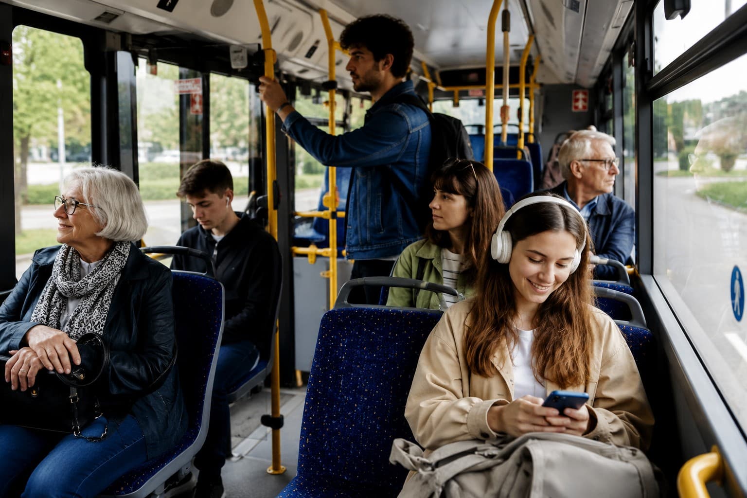 Persone sul bus