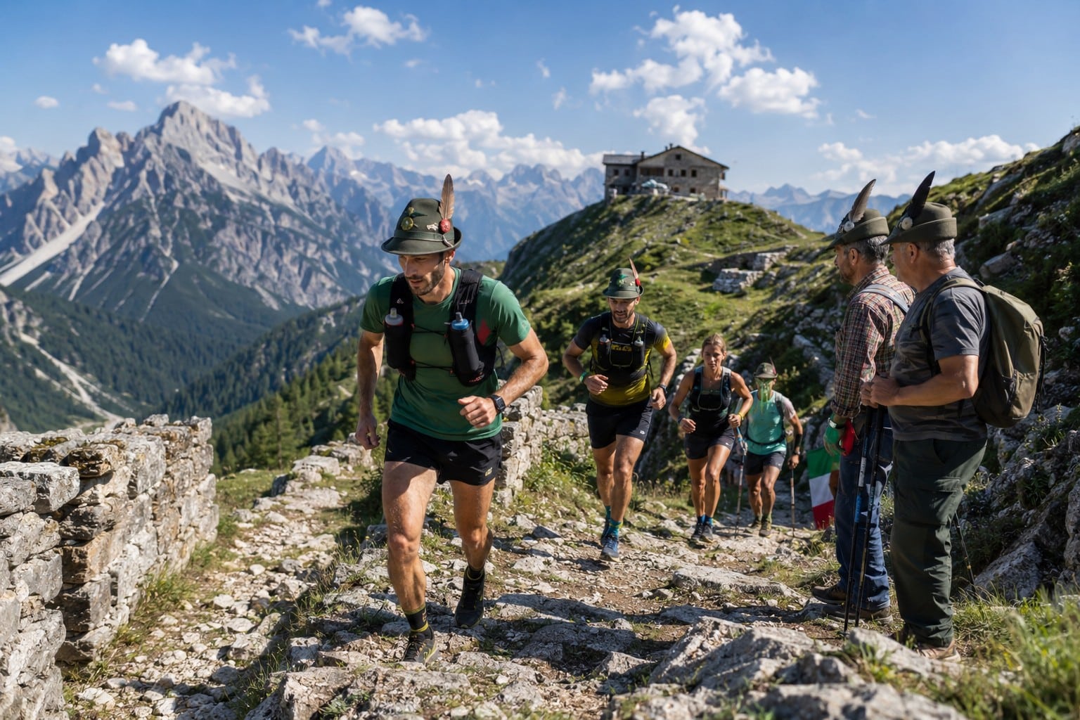 Alpini in una gara delle alpiniadi