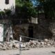 Il muro in pietra di via Giulia a Trieste crollato a causa del maltempo