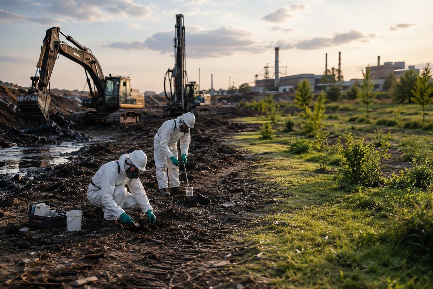 Operazioni di bonifica di un terreno