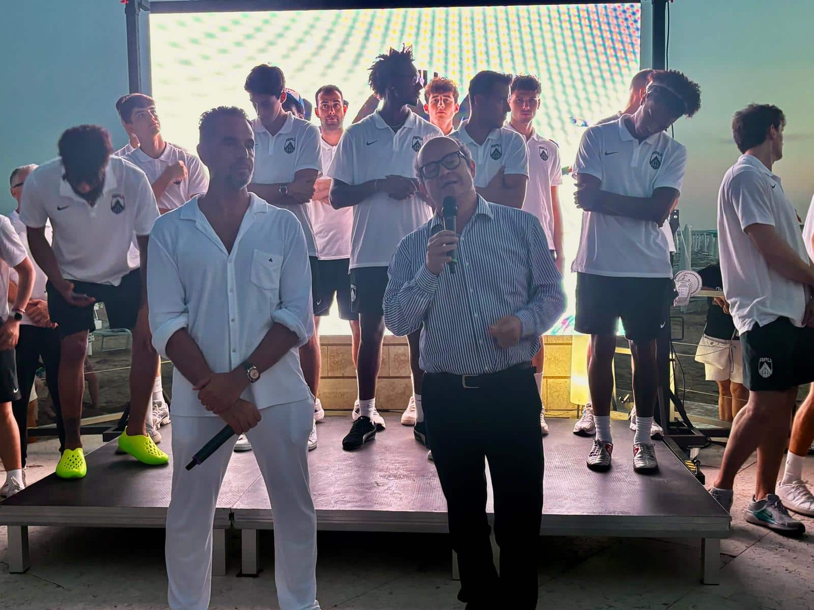 Il vicegovernatore del Friuli-Venezia Giulia con delega allo Sport, Mario Anzil in occasione della presentazione ufficiale della prima squadra dell’Apu Old Wild West Udine per la stagione di Serie A 2026/2027