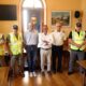 L'assessore Roberti con i primi sei volontari della sicurezza a Muggia