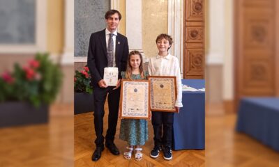 I tre ragazzi premiati