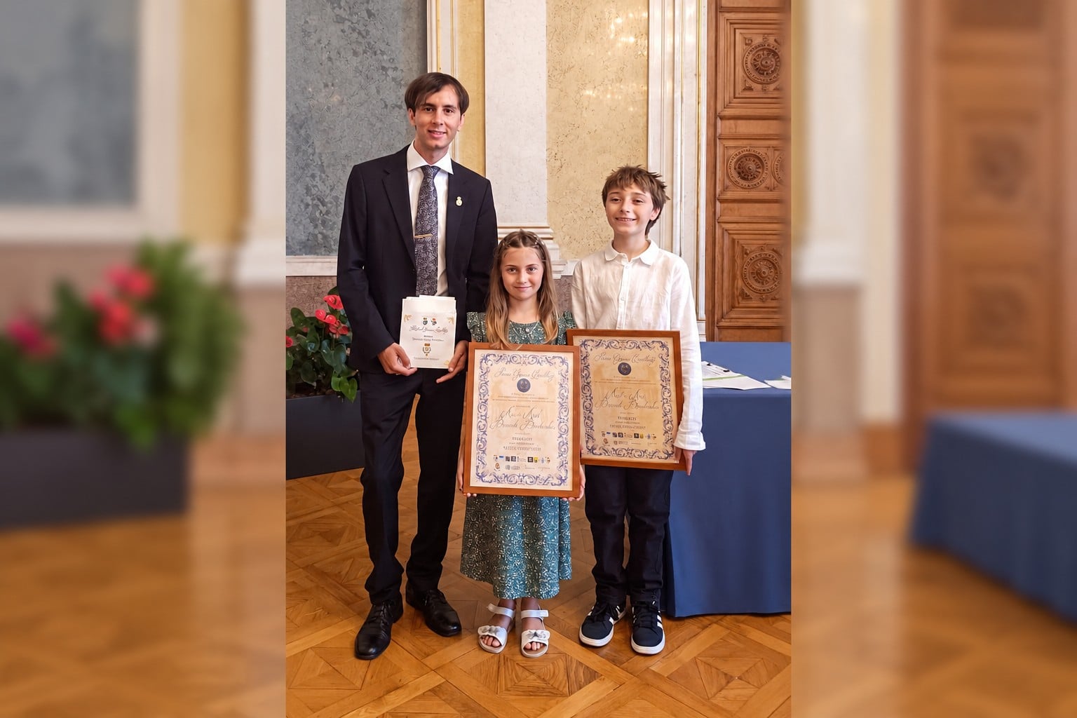 I tre ragazzi premiati