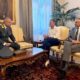 Il governatore Fedriga e l'assessore Roberti durante l'incontro con il generale Salsano