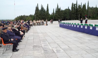 Un momento della cerimonia in onore dei 32 caduti della Grande Guerra rimpatriati in Italia