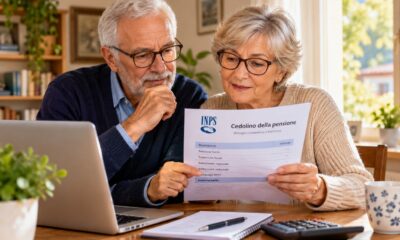 Coppia di pensionati controlla il cedolino
