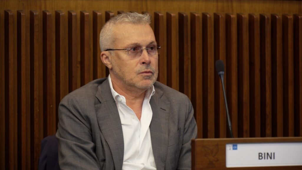 L'assessore regionale alle Attività produttive e turismo Sergio Emidio Bini, durante l'audizione davanti alla II Commissione del Consiglio regionale