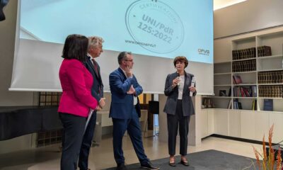 L'intervento dell'assessore regionale Alessia Rosolen, insieme al sindaco di Campoformido Massimiliano Petri e al presidente di Officine FVG Enzo Tulisso