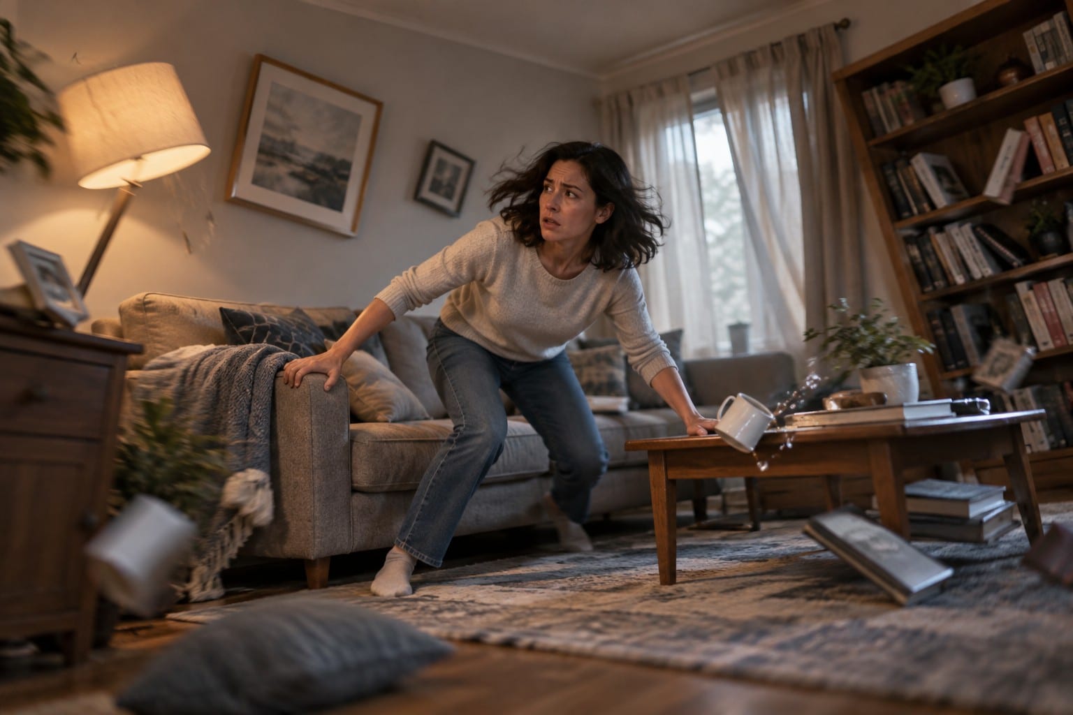Stanza durante un terremoto