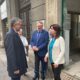 L'assessore regionale Pierpaolo Roberti ( a sinistra nella foto) si accinge al sopralluogo nella costruenda baby spa di via Fabio Severo a Trieste
