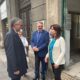 L'assessore regionale Pierpaolo Roberti ( a sinistra nella foto) si accinge al sopralluogo nella costruenda baby spa di via Fabio Severo a Trieste