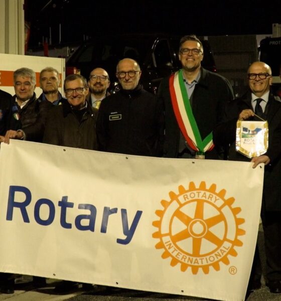 Prima della partenza del convoglio di aiuti umanitari da Palmanova