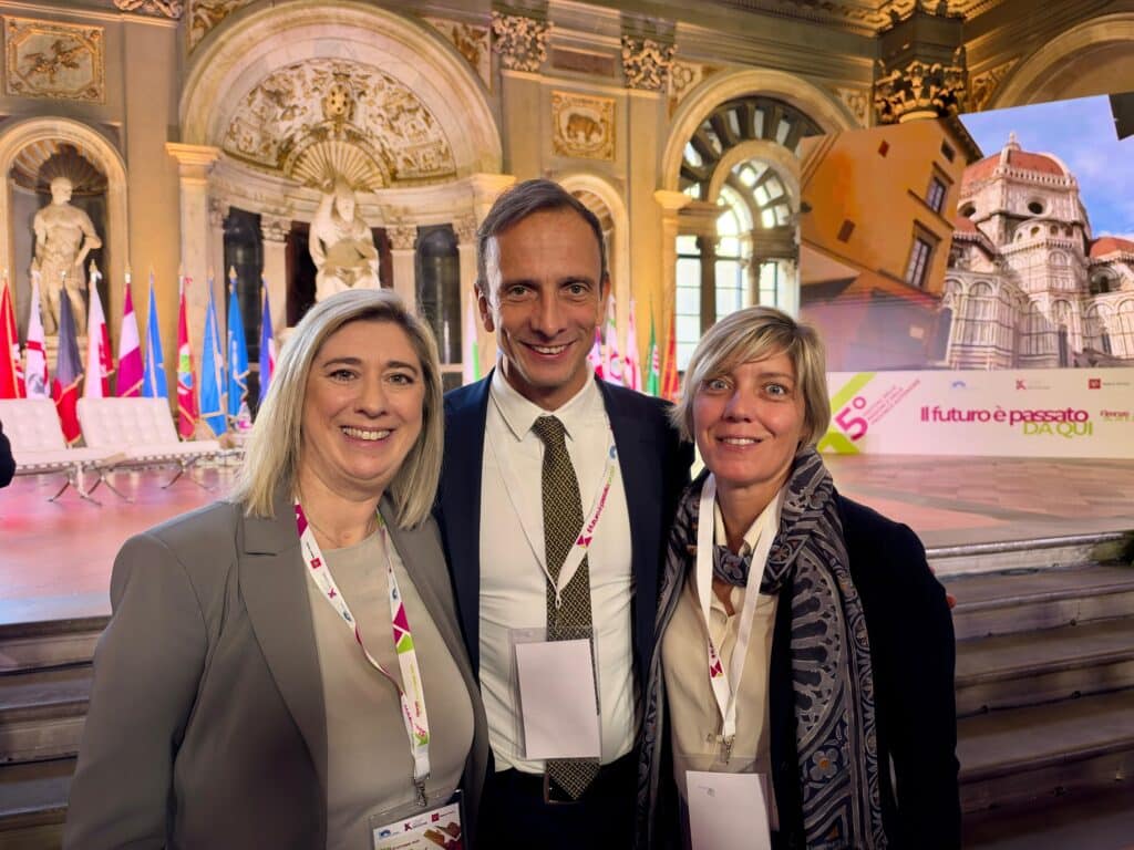 Il governatore della Regione Friuli Venezia Giulia e presidente della Conferenza delle Regioni e delle Province autonome Massimiliano Fedriga insieme agli assessori regionali del Friuli Venezia Giulia Barbara Zilli e Cristina Amirante