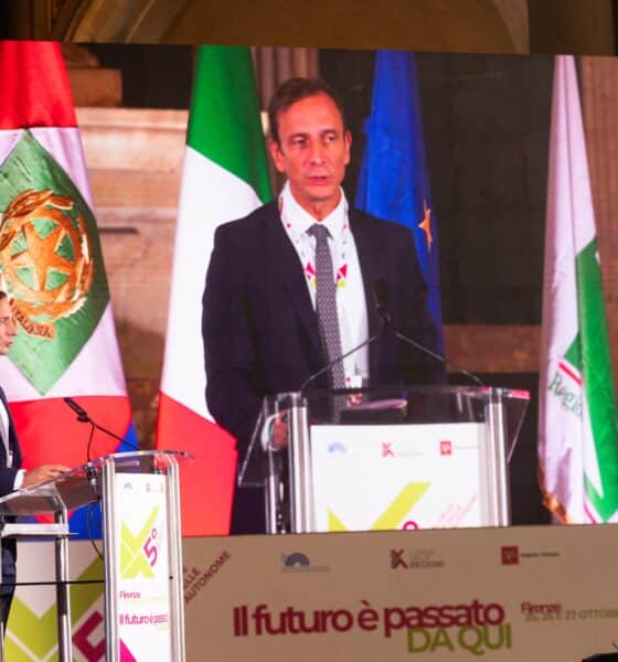 L'intervento del presidente della Conferenza delle Regioni e delle Province autonome e governatore del Friuli Venezia Giulia Massimiliano Fedriga (foto Conferenza delle Regioni)