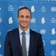 Il governatore del Friuli Venezia Giulia Massimiliano Fedriga nel Palazzo di Vetro delle Nazioni Unite a New York all'incontro dedicato all'ecosistema regionale della ricerca e dell'innovazione.