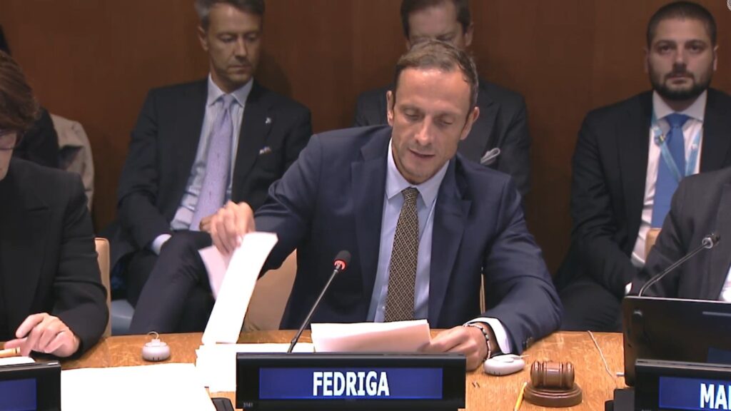 Il governatore Fedriga interviene nel Palazzo di Vetro a New York