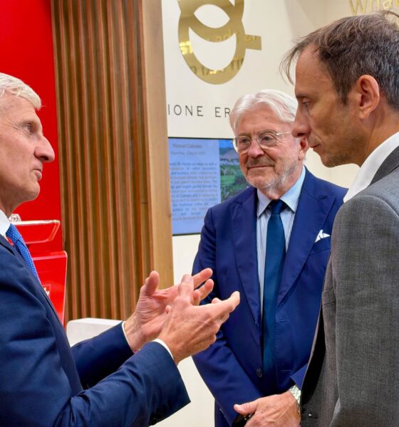 Da sinistra, Andrea Illy, il presidente della Camera di commercio Antonio Paoletti e il governatore Massimiliano Fedriga